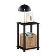 thumbnail image 4 of Furinno Simplistic 1-Tier End Side Night StandBedside Table with Plastic Poles, EspressoBlack, 4 of 5
