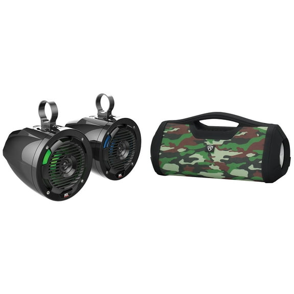 Pair MTX MUD65PL 6.5" 100w LED Tower Speakers For RZR/ATV/UTV/Jeep Boombox