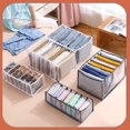 thumbnail image 3 of 2 Pieces Clothes Organizer Containers Case Portable Space Clothing Bra Divider Socks Pants Compartment Box Room Home Tool Gray, 3 of 9