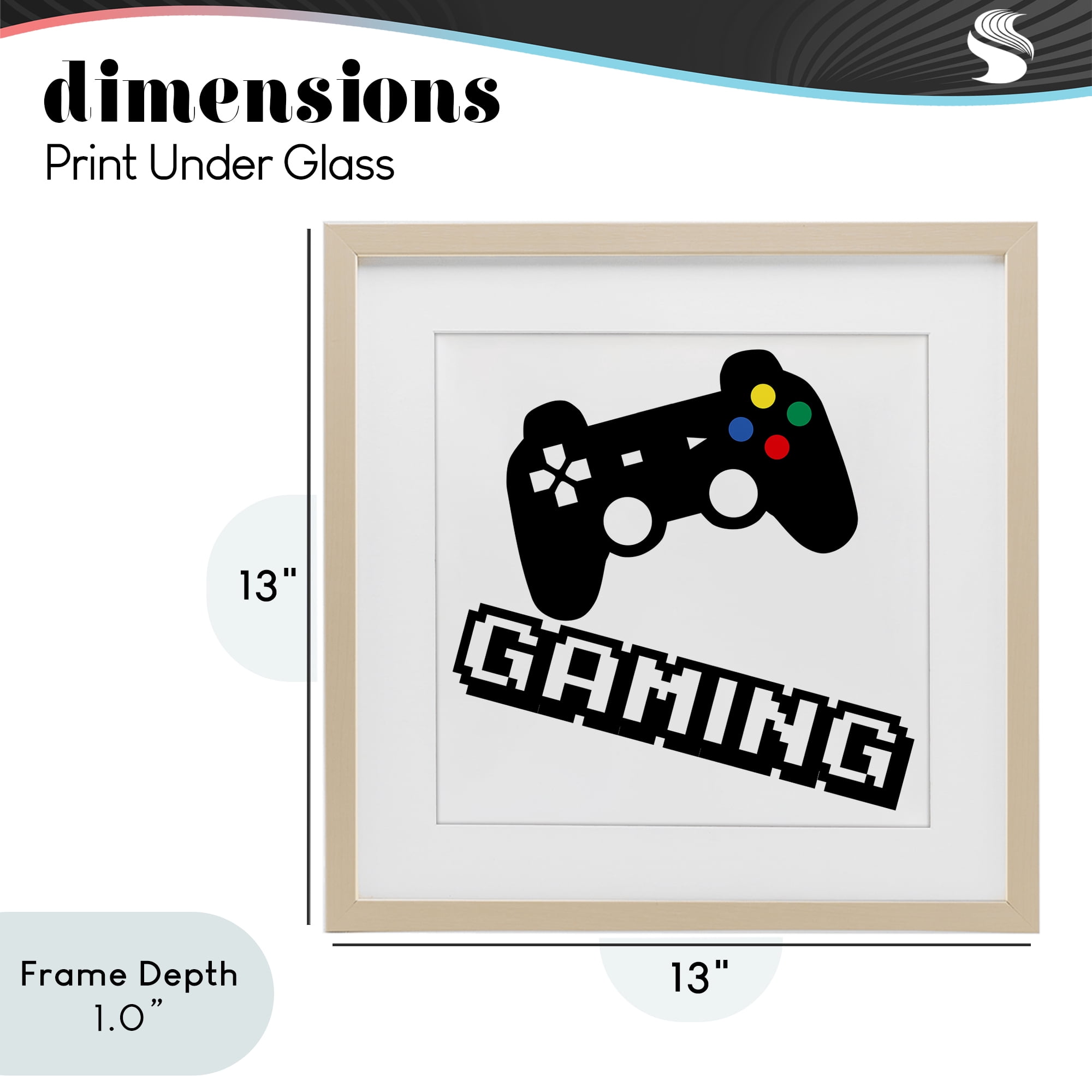 Stupell Industries Playful Pixel Gaming Birch Framed Print Under Glass, design by Marcus Prime