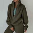 thumbnail image 3 of LEKODE Comfort Sweatshirt Yoga Sets for Women Casual Sets for Women Womens Long Sleeve Tops Womens Top Long Sleeve Tops for Woman Long Sleeve Tops Army Green S, 3 of 7
