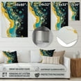 thumbnail image 4 of Designart "Liquid Dreams in Teal and Yellow IV" Abstract Shapes Metal Art Living Room, 4 of 5