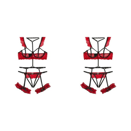 2 Pack New Fashion Lace Lingerie Underwear Sleepwear Steel Ring Pajamas Garter Underwear for Working Out Unlined Lace Bra Set Big Men Brief Big Mens 3xl Underwear Lace Curtain Set 84 Inches Long 3