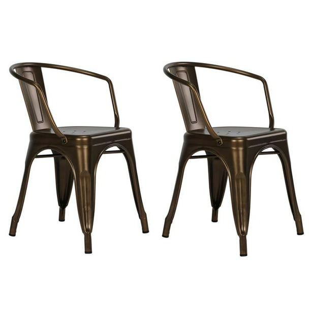 Kingfisher Lane Metal Dining Chair In, Bronze Metal Dining Chairs