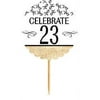 23rd Birthday / Anniversary Novelty Burlap Cupcake Decoration Picks -12pack