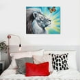 thumbnail image 4 of Nawypu  Colorful Lion Wall Art Lion And Butterfly Canvas Wall Art Gray White Lion And Colorful Butterfly Pictures Wall Decor, 4 of 4