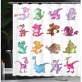 thumbnail image 3 of Ambesonne Colorful Shower Curtain, Dinosaurs Extinction, 69"Wx84"L, Multicolor, 3 of 4