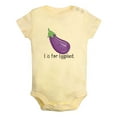 thumbnail image 2 of iDzn E is For Eggplant Funny Rompers For Babies, Newborn Baby Unisex Bodysuits, Infant Jumpsuits, Toddler 0-12 Months Kids One-Piece Oufits (Yellow, 0-6 Months), 2 of 5