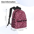 thumbnail image 4 of Picia Rose Leopard Print Large Capacity Backpack Classic Style Backpack Casual Backpack Water-Resistant School Work Travel Outdoor Backpack, 4 of 8