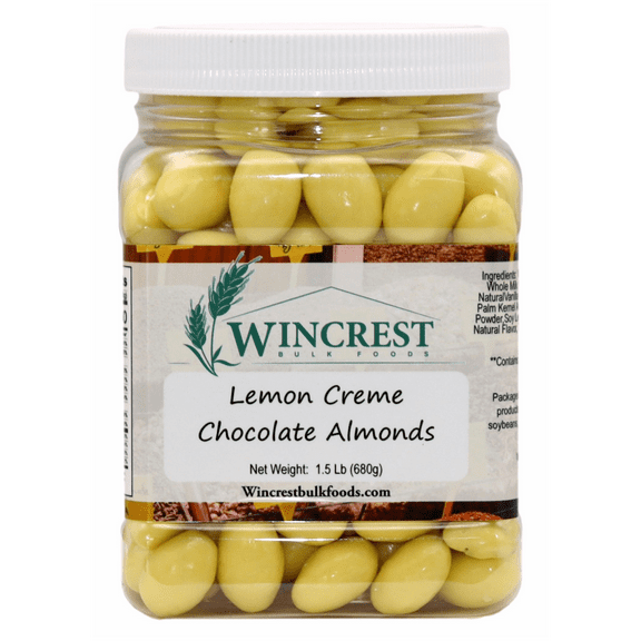 WinCrest Lemon Creme Chocolate Almonds - 1.5 Lb Tub