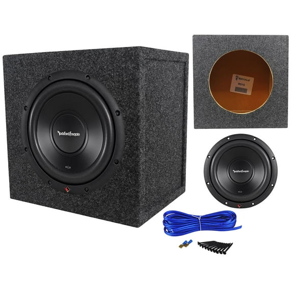 Rockford Fosgate R2D2-10 10" 500 Watt Dual 2 Ohm Car Subwoofer+Sub Enclosure Box