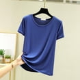 thumbnail image 2 of Mlzmgr Women's T Shirts Crew Neck Short Sleeve Pullover Tops for Women Summer Sleep Wear Lounge T Shirts, 2 of 3