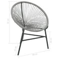 thumbnail image 4 of vidaXL Chaise de Jardin Lune en Rotin Gris, 4 of 4