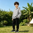 thumbnail image 5 of Youth Boys Girls Full Zip Hooded Sweatshirt Drop Shoulder Fleece Lined Hoodies Tween Fall Winter Warm Jacket Kangaroo Pockets, 5 of 5