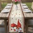 thumbnail image 4 of Red Gnomes Mushrooms Table Runner - 36 Inch Long Spring Floral Watercolor Botanical Vintage Cotton and Linen Blended Dress Scarves Farmhouse Table Runner for Kitchen Dining, Coffee Table, 13" x 36", 4 of 8