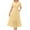 Yellow1, variant on Annhoo Womens Cotton Summer Dresses V Neck Short Sleeve Hollow out Elastic Waisted Casual Travel Long Sundresses