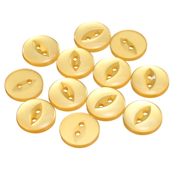 Uxcell 12pcs 28L Orange Round Sewing Buttons 18mm 11/16" Resin 2-Hole Fish Eye Craft Replacement Button for Craft Decoration Pants Dress Skirt Clothing Fastener Buttons