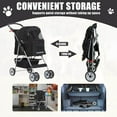 thumbnail image 6 of 4 Wheels Pet Stroller Foldable Dog Stroller Cat Stroller with Storage Basket & Removable Liner, Travel Lite Foldable Carrier Strolling Cart for Dogs Cats, Black, 6 of 9