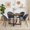 Gray, variant on Anchorhome Dining Set for 5 Piece Mid-Century Modern Round Table with 4 Velvet Chairs - Chic, Luxury, Comfy, Sturdy & Compact - for Homes, Apartments, Restaurants(Brown Top, Gray Chairs)