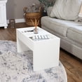 thumbnail image 6 of Sunnydaze Indoor Modern MDP C-Shaped End Table with Storage, White, 6 of 10
