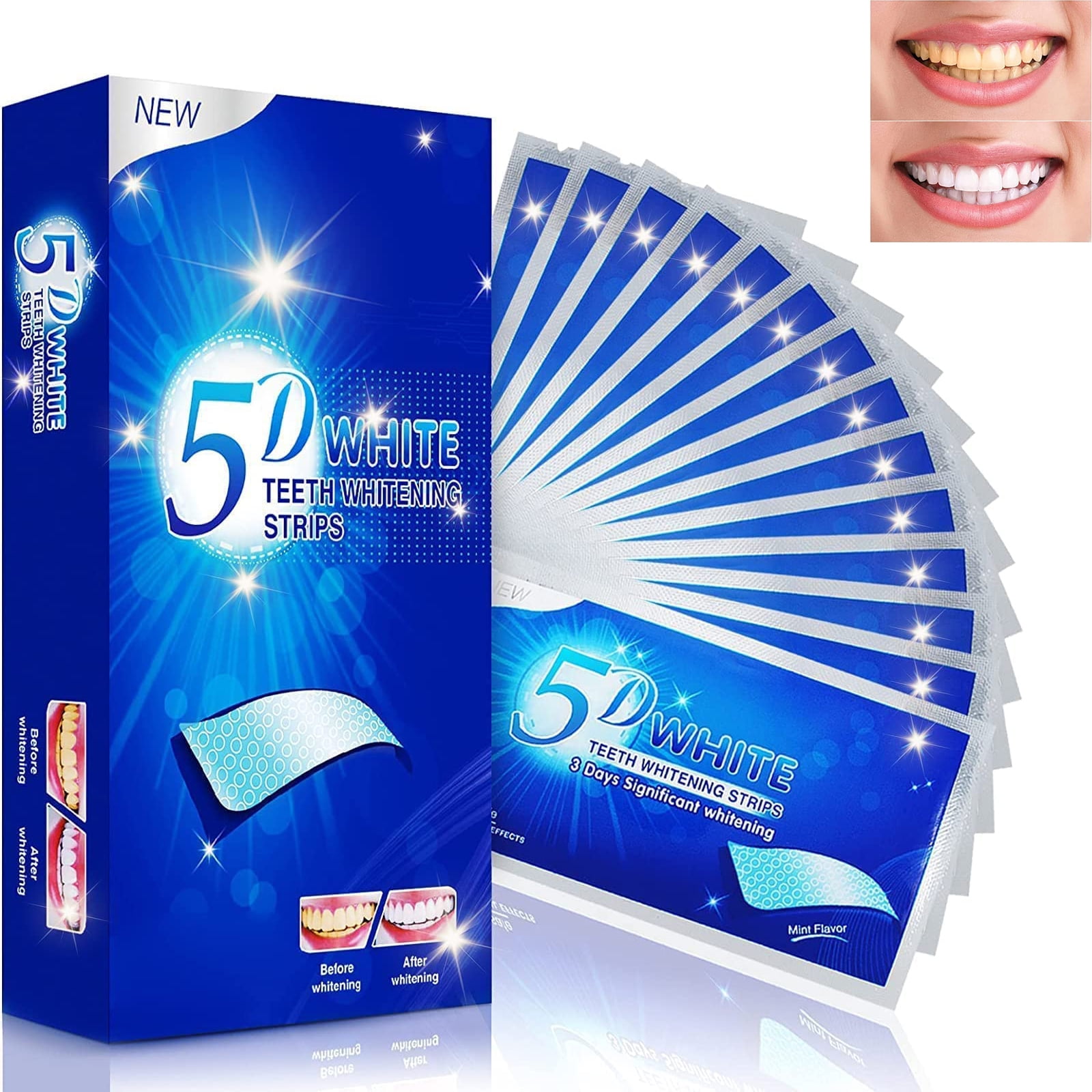 Teeth Whitening Strip 5D, 14 Sets 28pcs White Strips for Teeth