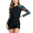thumbnail image 4 of VBTAPA Womens Rash Guard Swimsuit Boyleg Long Sleeve One Piece Bathing Suit UPF 50 Zipper Surfing Athletic Swimwear Backless Beach Wear Limited Time Sales of Today Multicolor S, 4 of 7