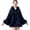 Navy Capes & Cloaks, variant on Women Sparkly Sequin Faux Fur Trim Hooded Poncho Cape Open Front Wrap Coat for Evening Prom Holiday Party Wear Navy