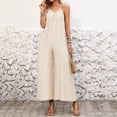 thumbnail image 6 of PBFRDSJ One Piece Jumpsuits for Women Sleeveless Spaghetti Strap Loose Romper Summer Casual Breathable Wide Leg Jumpsuit, 6 of 7