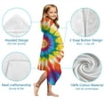 thumbnail image 7 of Colorful Rainbow Tie Dye Spiral Pattern Hooded Bath Towel，50"x30" for Ages 3 To 12 Kids, Quick Dry Lightweight Soft Microfiber Hood Beach Towel Cover Up for Kids, 7 of 7