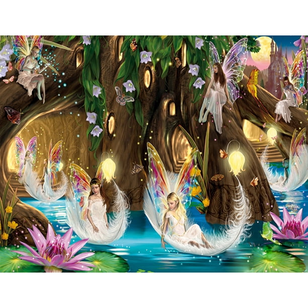 Diamante (DB0313) 5D DIY Pintado Redondo Princess World (E444) 45x60cm FLhrweasw Nuevo