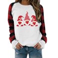 thumbnail image 5 of FASHOFT Womens Valentines Day Sweatshirt Love Heart Print Plaid Printing Casual Pullover Valentine's Long Sleeve Tops Holiday Casual Pullover White L, 5 of 6