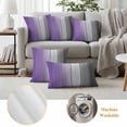 thumbnail image 5 of Purple Gray Ombre Outdoor Pillow Covers 26x26 Set of 2, Waterproof Patio Throw Pillowcase Protectors, Vintage Country Wooden Square Decorative Pillow Shams Cushion Covers for Seat Bed Couch Sofa, 5 of 8
