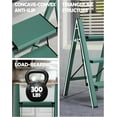 thumbnail image 2 of 3 Step Ladder,Aluminum Lightweight Folding 3 Step Stool with Anti-Slip Wide Pedal,330lbs Capacity Step Ladder for Household,Kitchen,Office - Green, 2 of 16
