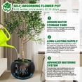 thumbnail image 2 of Macetas Autorriego – Set de 2 Altas 22" – Interior y Exterior – Drenaje y Medidor de Agua – Salón, Terraza, Jardín u Oficina – Fondo Negro con Puntos Blancos, 2 of 8