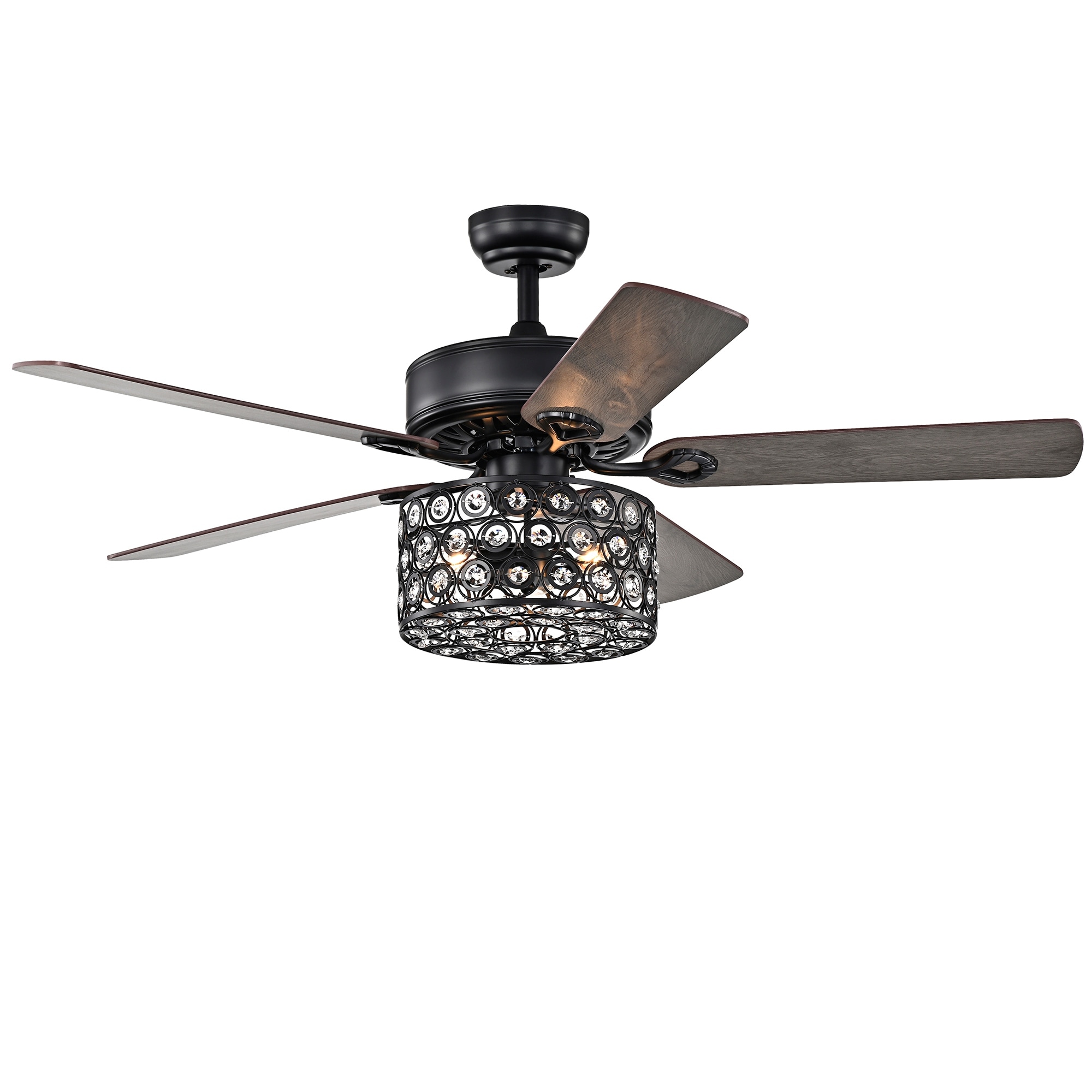 Warehouse of Tiffany Empire Un 52'' Silver Chandelier Ceiling Fan with Remote Control