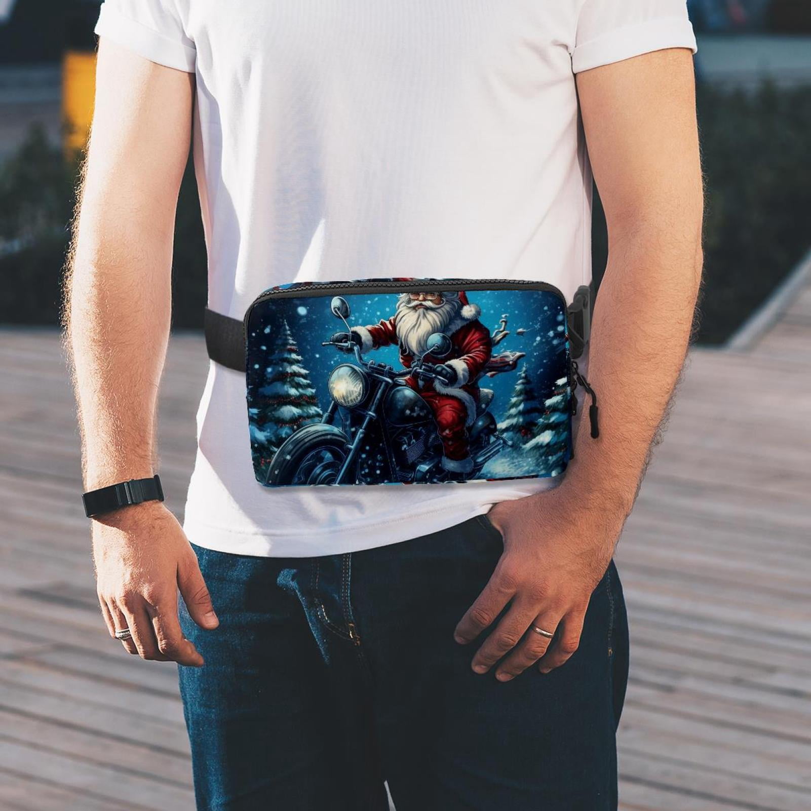 Santa Claus Lightweight Adjustable Sling Bag with Extension Strap - Unisex Waist Packs Waist Bags