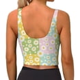thumbnail image 4 of Uemuo Daisies Flowers Pattern Women's Sports Bra - High Impact Support, Breathable, and Comfortable Athletic Bra for Running, Yoga, and Workouts, 4 of 9