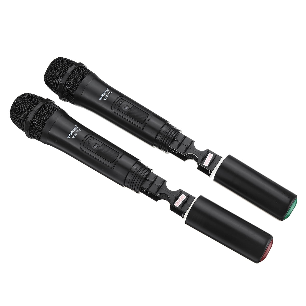 professional uhf dual microphone system, 2-channels handheld for indoor home outdoor ktv party speakers