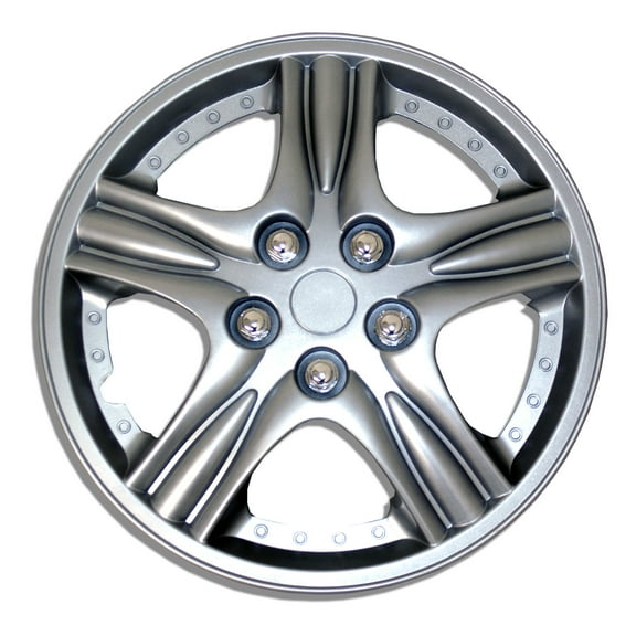 TuningPros WSC-510S15 Set of 4  Metallic Silver Hubcaps 15" - Hub Caps Wheel Skin Cover 15 inches 4 Pcs Set