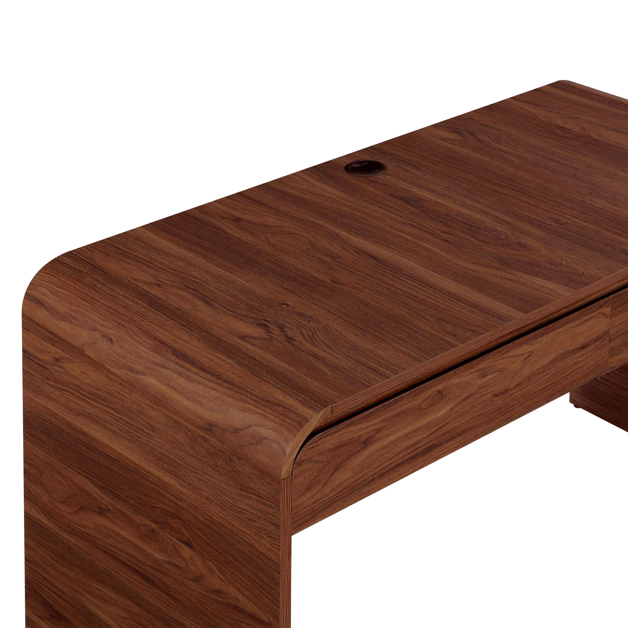 Better Homes & Gardens Juliet Curved Desk with Storage, Walnut Finish
