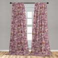 thumbnail image 2 of Floral Design Window Curtains, Dreamy Garden Themed Purple Tone Flowers Boho with Delicate Petals Love, Lightweight Decor 2-Panel Set with Rod Pocket, Pair of - 28"x63", Pale Lilac Lilac, by Ambesonne, 2 of 3