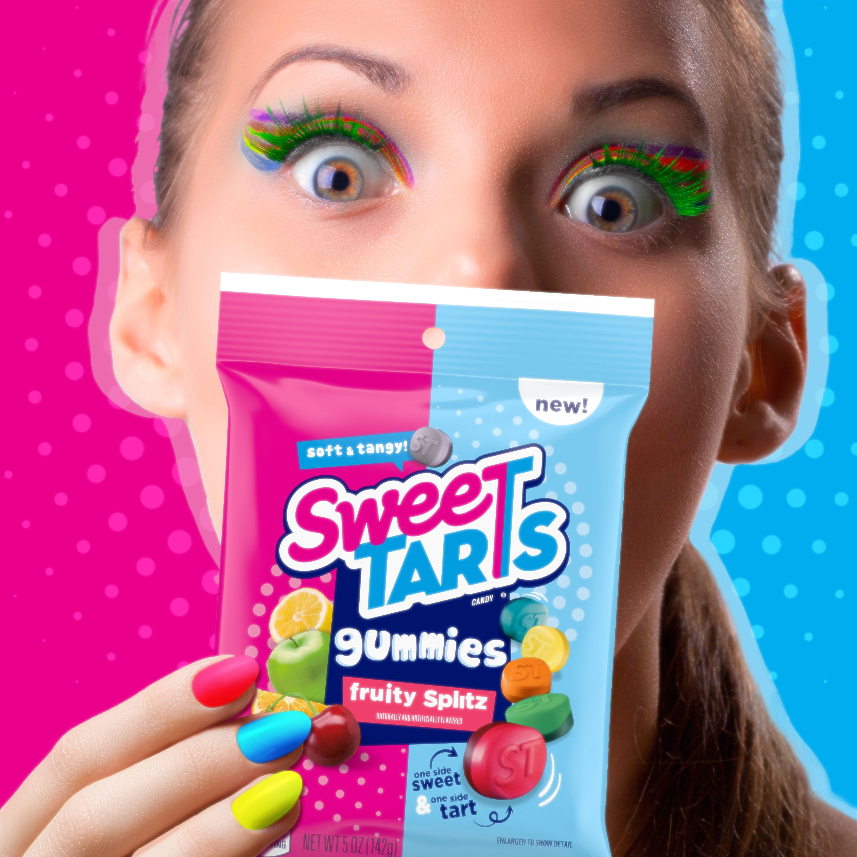 SweeTARTS Gummies Splitz Peg Bag, Sweet & Sour Candy (Pack