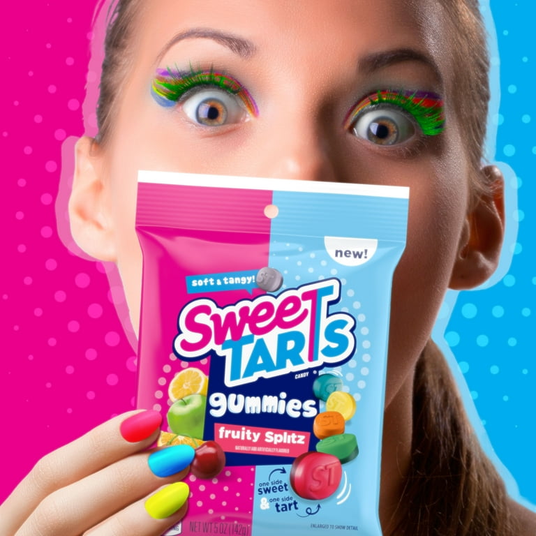 SweeTARTS Gummies Splitz Peg Bag, Sweet & Sour Candy (Pack