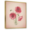 thumbnail image 3 of Designart 'Poppy Retro Flowers' Vintage Framed Canvas Wall Art Print, 3 of 5