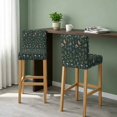 thumbnail image 2 of Dark Green Botanical Wildflowers Bar Stool Covers - Stretch Dining Chair Covers Set of 2, Rustic Floral Bar Chair Cover Removable Counter Stool Pub Chairs Slipcovers Protectors for Kitchen/Cafe, 2 of 9