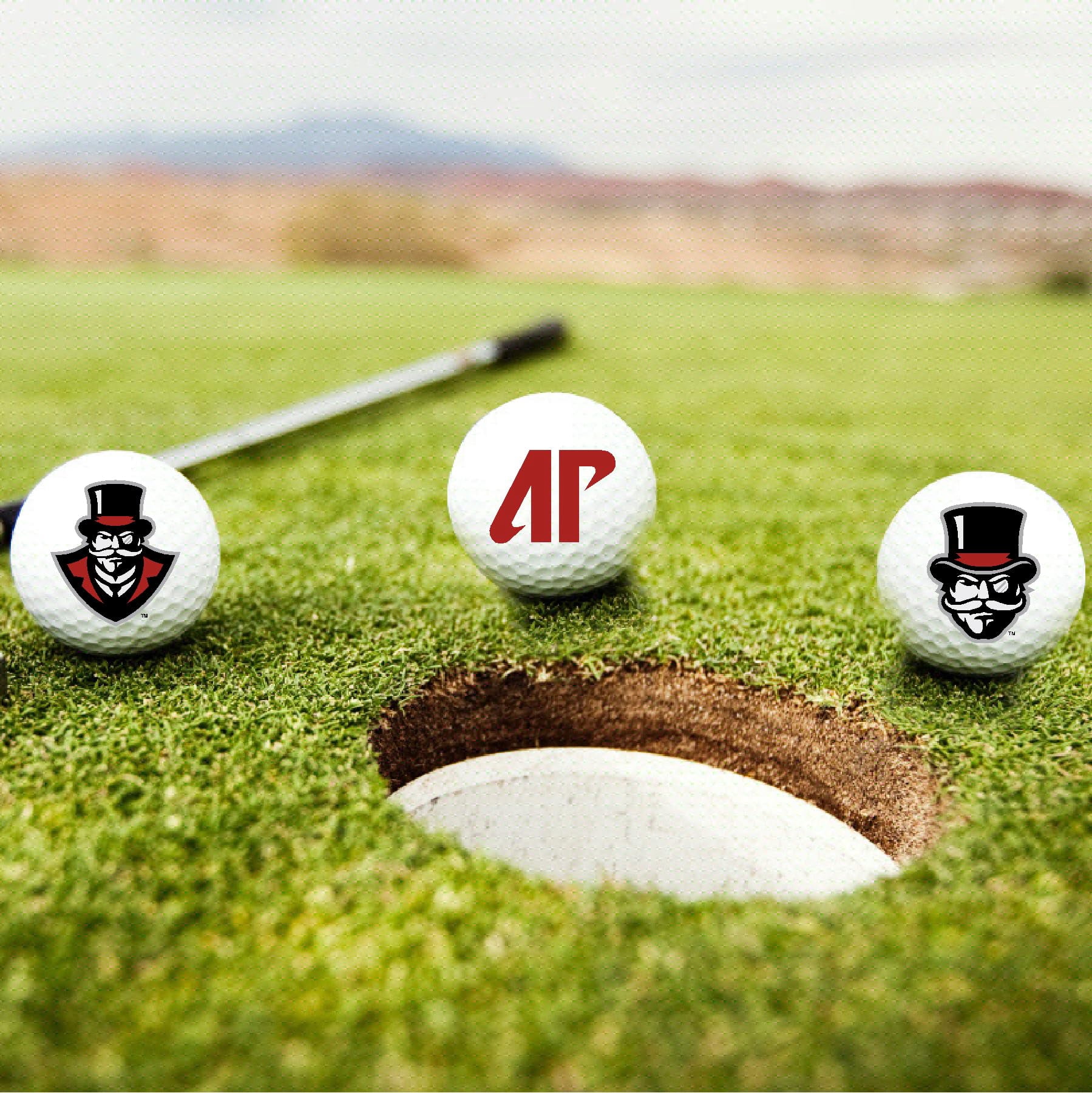 Austin Peay State University Logo Edition Officially Licensed NCAA Taylormade Distance+ Golf Balls 12-Pack (Dozen)