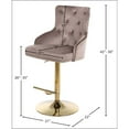 thumbnail image 4 of Meridian Furniture Tabouret Réglable en Velours Rose Claude, 4 of 5