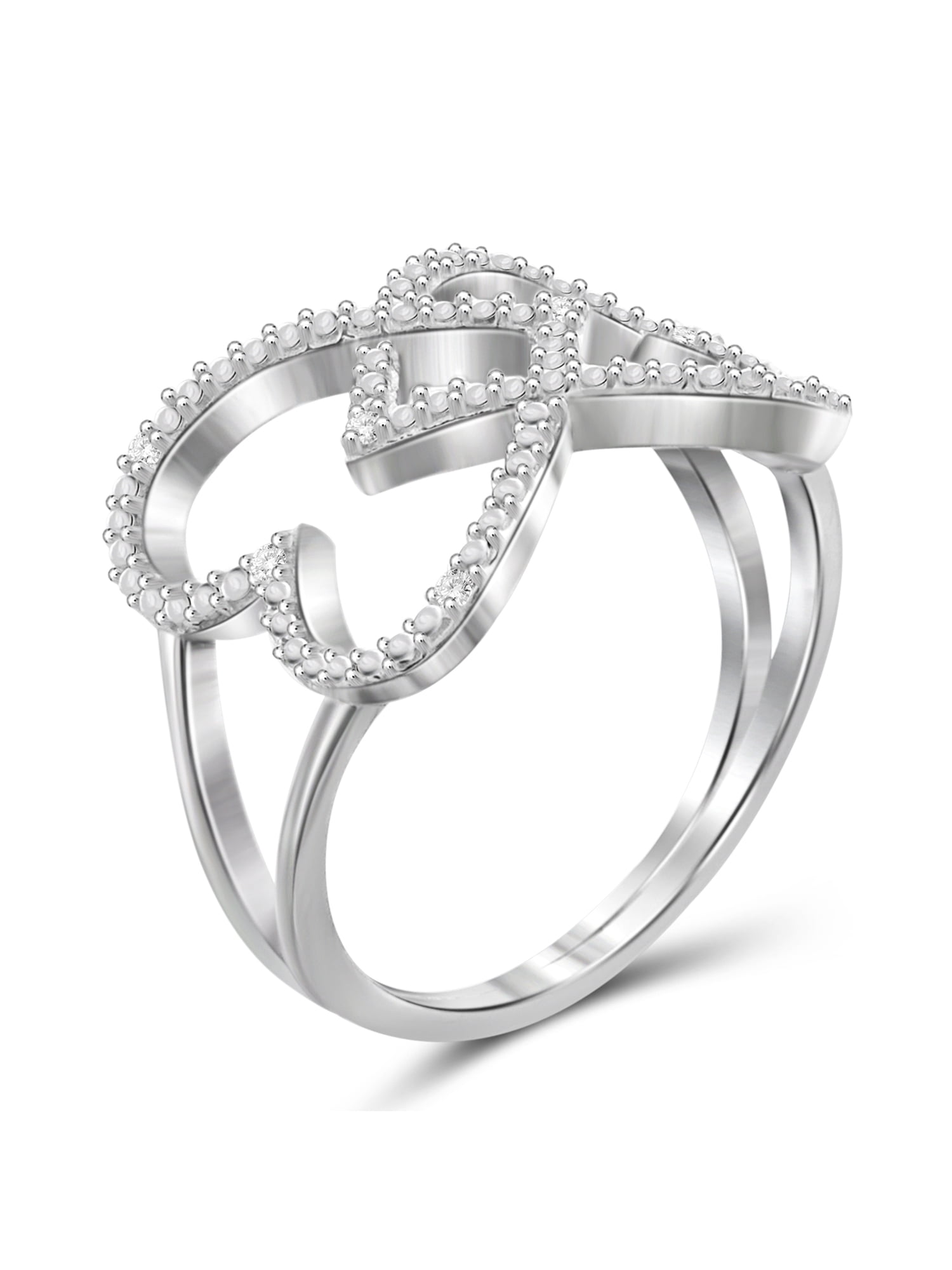 JewelersClub Sterling Silver Accent White diamond Open Ring for Women | Diamonds for Everyday Womens Wear