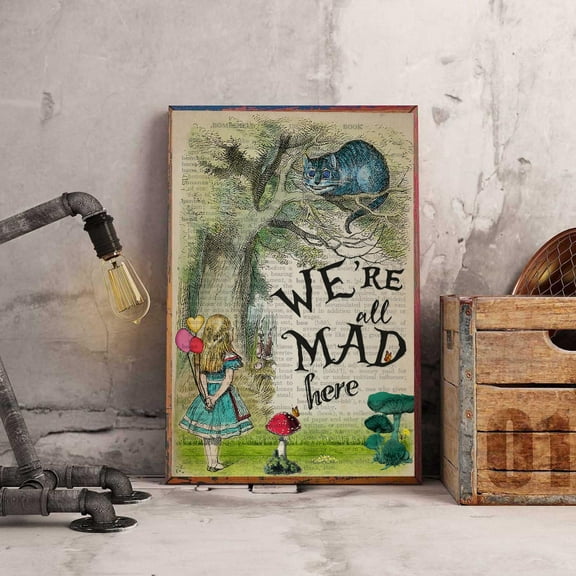 Alice In Wonderland Illustration Vintage Satin Poster Wall Art Decor 11 x 17 Inch Poster