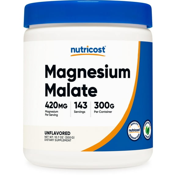 Nutricost Magnesium Malate Powder (300g) - Non-GMO, Gluten Free Supplement